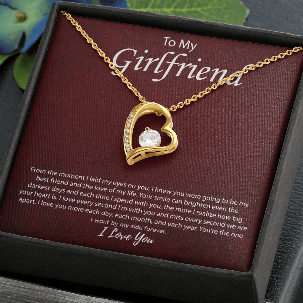 To My Girlfriend "You're The One I Want" Heart Necklace