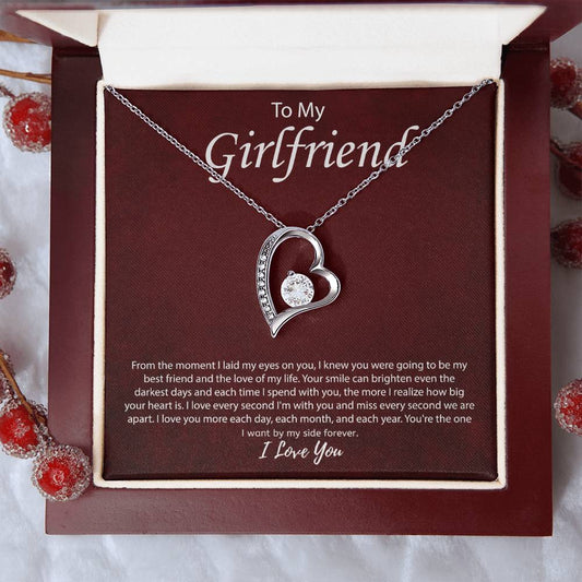 To My Girlfriend "You're The One I Want" Heart Necklace