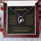 To My Granddaughter "Dance In The Rain" Heart Necklace