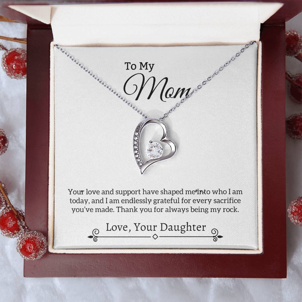 Gift For Mom "You Are My Rock" Heart Necklace