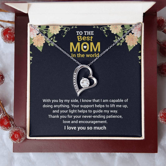 To The Best Mom "Thank You" Heart Necklace