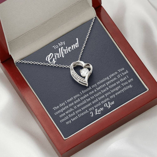 To My Girlfriend "You Complete Me" Heart Necklace