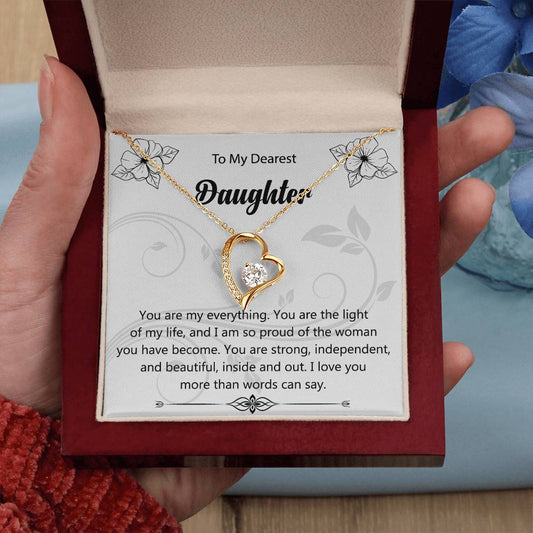To My Dearest Daughter "You Are My Everything" Heart Necklace