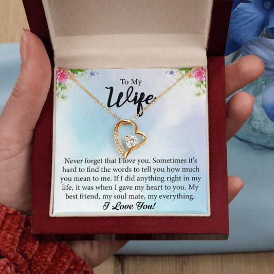 To My Wife "My Best Friend" Heart Necklace