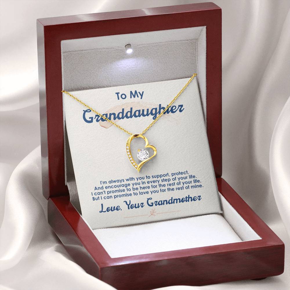 To My Granddaughter "I Love You For The Rest Of My Life" Heart Necklace