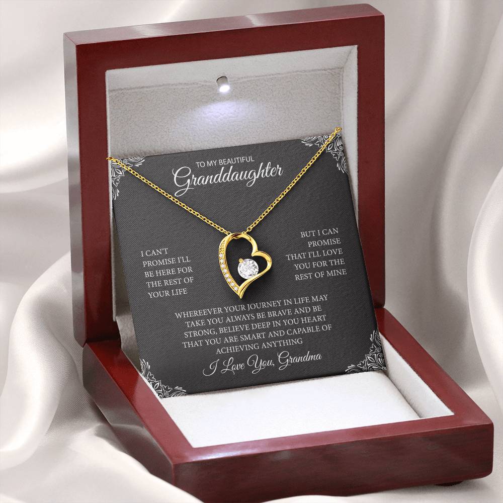 To My Granddaughter "Always Be Brave" Heart Necklace