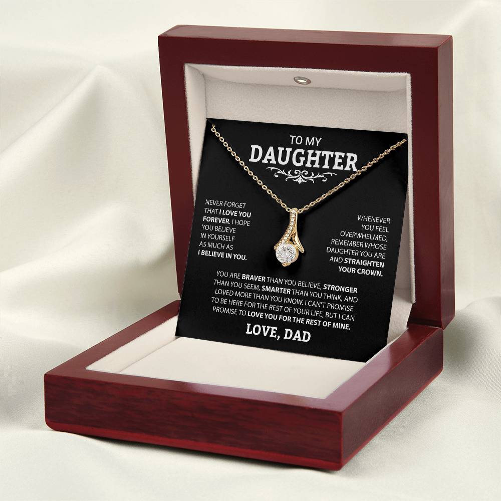 To My Daughter "Never Forget I Love You" Necklace