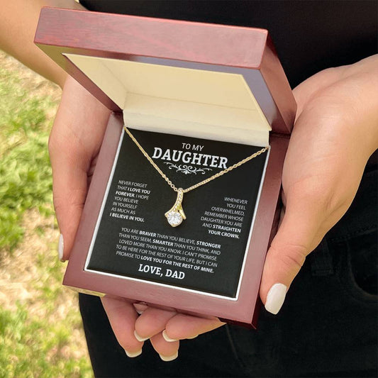 To My Daughter "Never Forget I Love You" Necklace