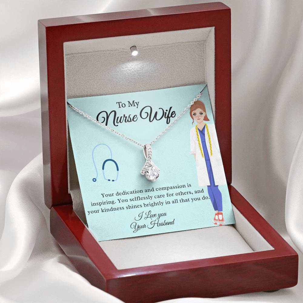 To My Nurse Wife "Your Kindness Shines Brightly" Necklace