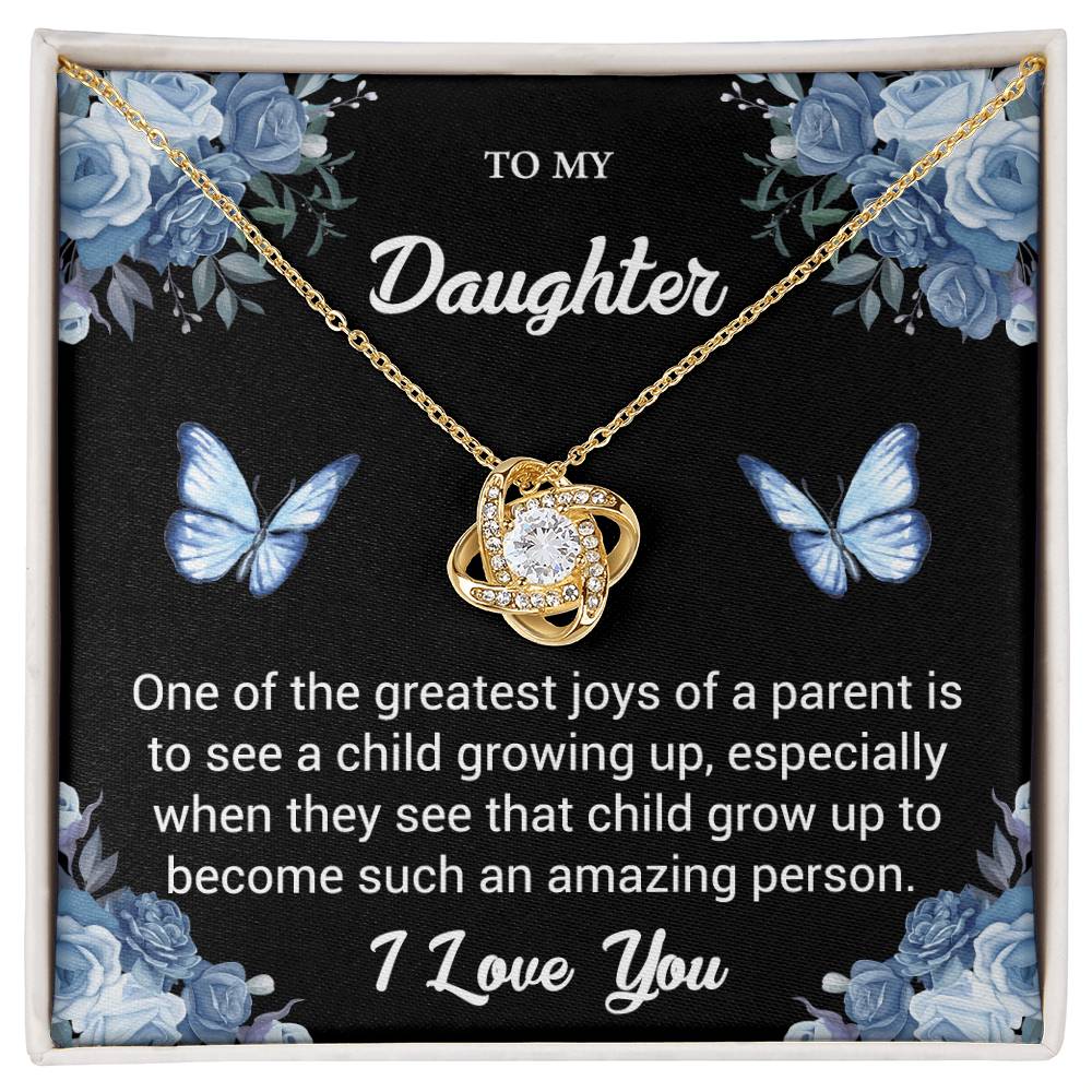 To My Daughter "One Of The Greatest Joys" Knot Necklace