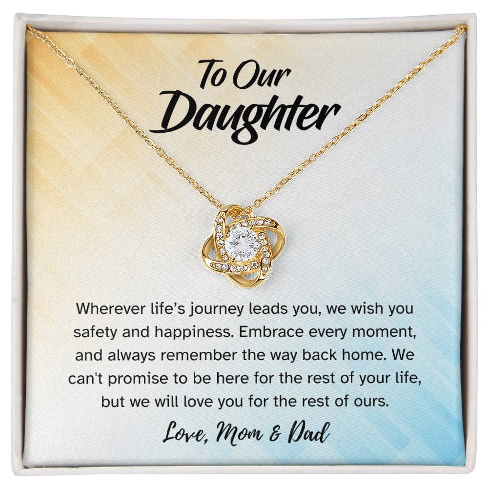 Gift For Daughter "We Wish You Happiness" Knot Necklace