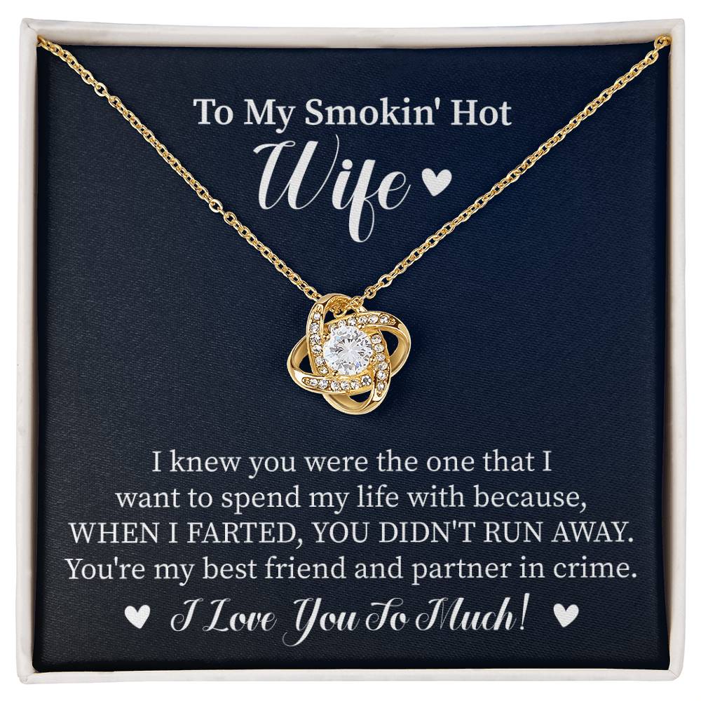 To My Wife "I Knew You Were The One" Knot Necklace