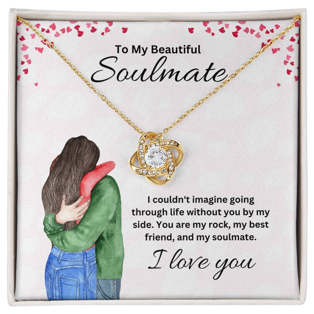 To My Soulmate "You Are My Rock" Knot Necklace