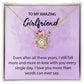 To My Girlfriend "I Love You" Knot Necklace
