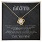 To My Beautiful Daughter "You Are Braver Than You Believe" Knot Necklace