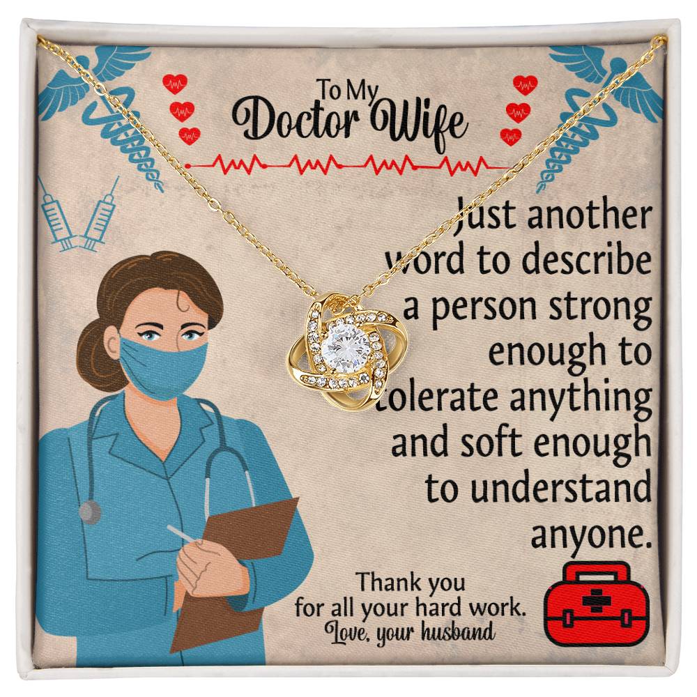 To My Doctor Wife "Thank You" Knot Necklace