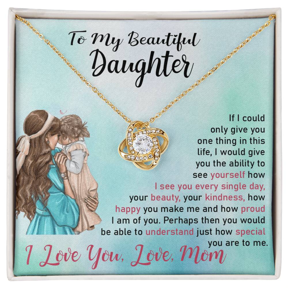 To My Daughter "I Love You" Knot Necklace