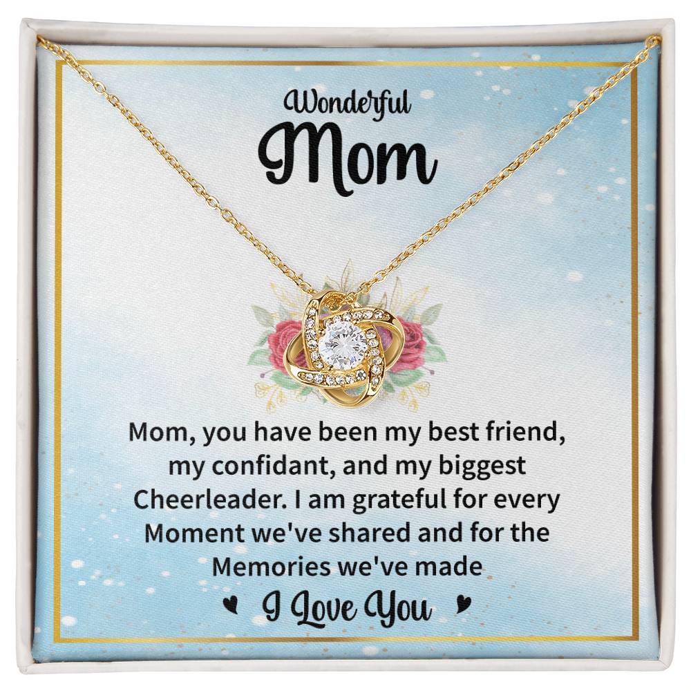 Wonderful Mom "Grateful For Every Moment" Knot Necklace