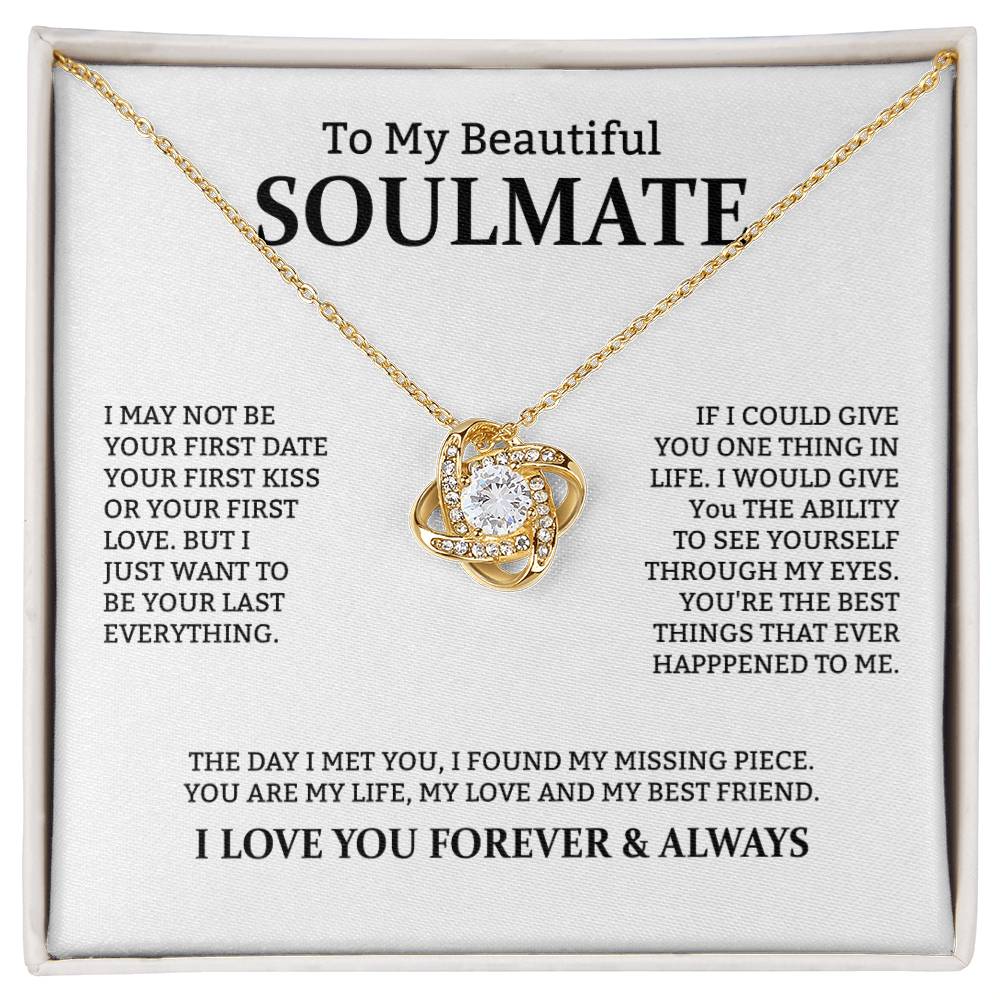 To My Soulmate "You Are My Life" Knot Necklace