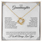 To My Granddaughter "You're Always In My Heart" Knot Necklace