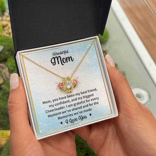 Wonderful Mom "Grateful For Every Moment" Knot Necklace