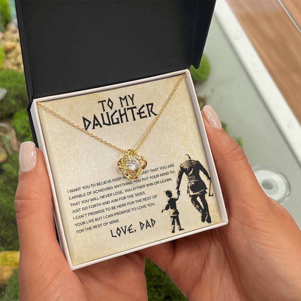 To My Daughter "You Will Never Lose" Knot Necklace