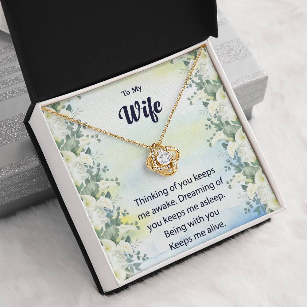 To My Wife "Thinking Of You" Knot Necklace