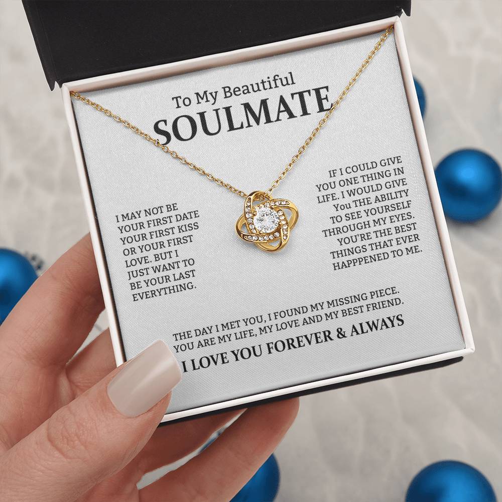 To My Soulmate "You Are My Life" Knot Necklace