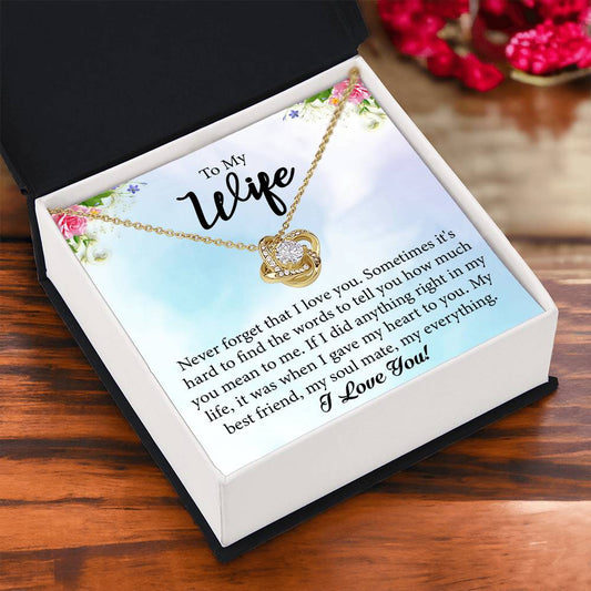 To My Wife "My Best Friend" Knot Necklace