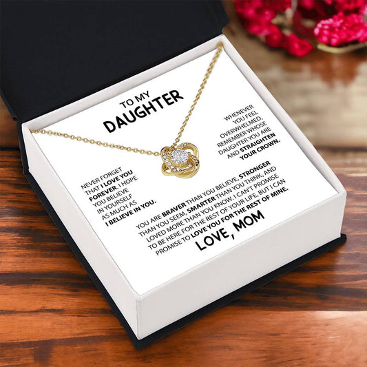 To My Daughter "I Believe In You" Knot Necklace