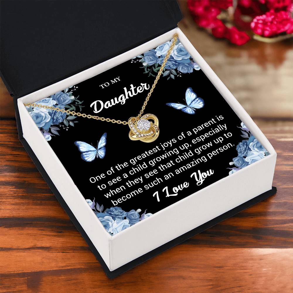 To My Daughter "One Of The Greatest Joys" Knot Necklace