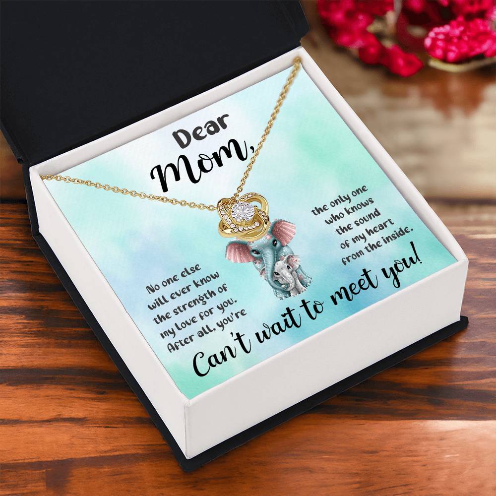 Dear Mom "Can't Wait To Meet Your" Knot Necklace