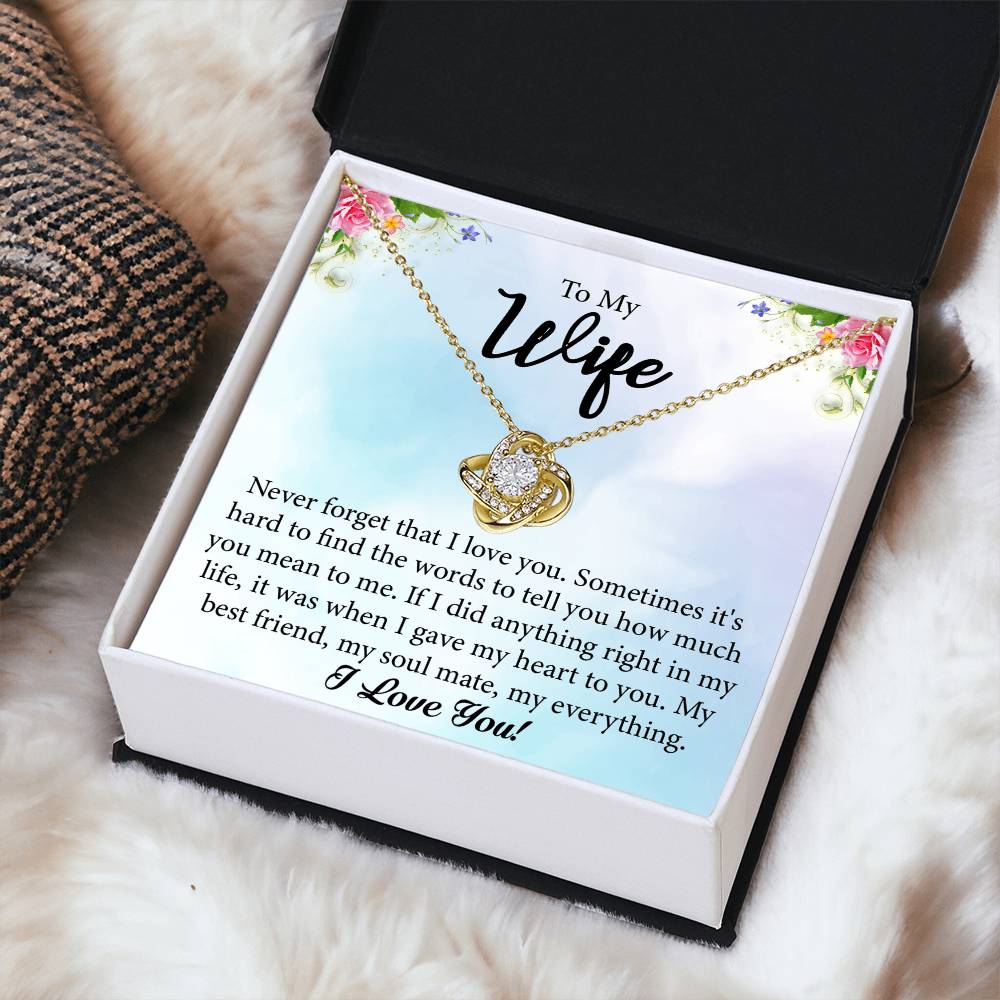 To My Wife "My Best Friend" Knot Necklace