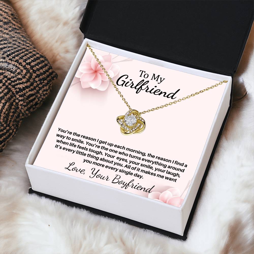 Gift For Girlfriend "You're The Reason" Knot Necklace