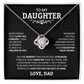 To My Daughter "Never Forget I Love You" Knot Necklace