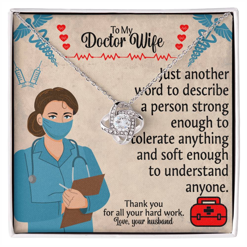 To My Doctor Wife "Thank You" Knot Necklace