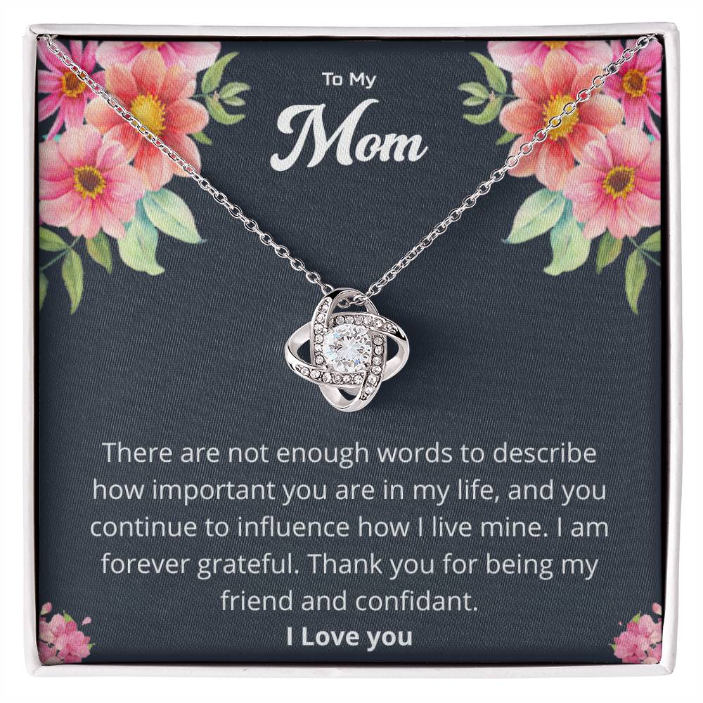 Gift For Mom "I Am Forever Grateful" Knot Necklace