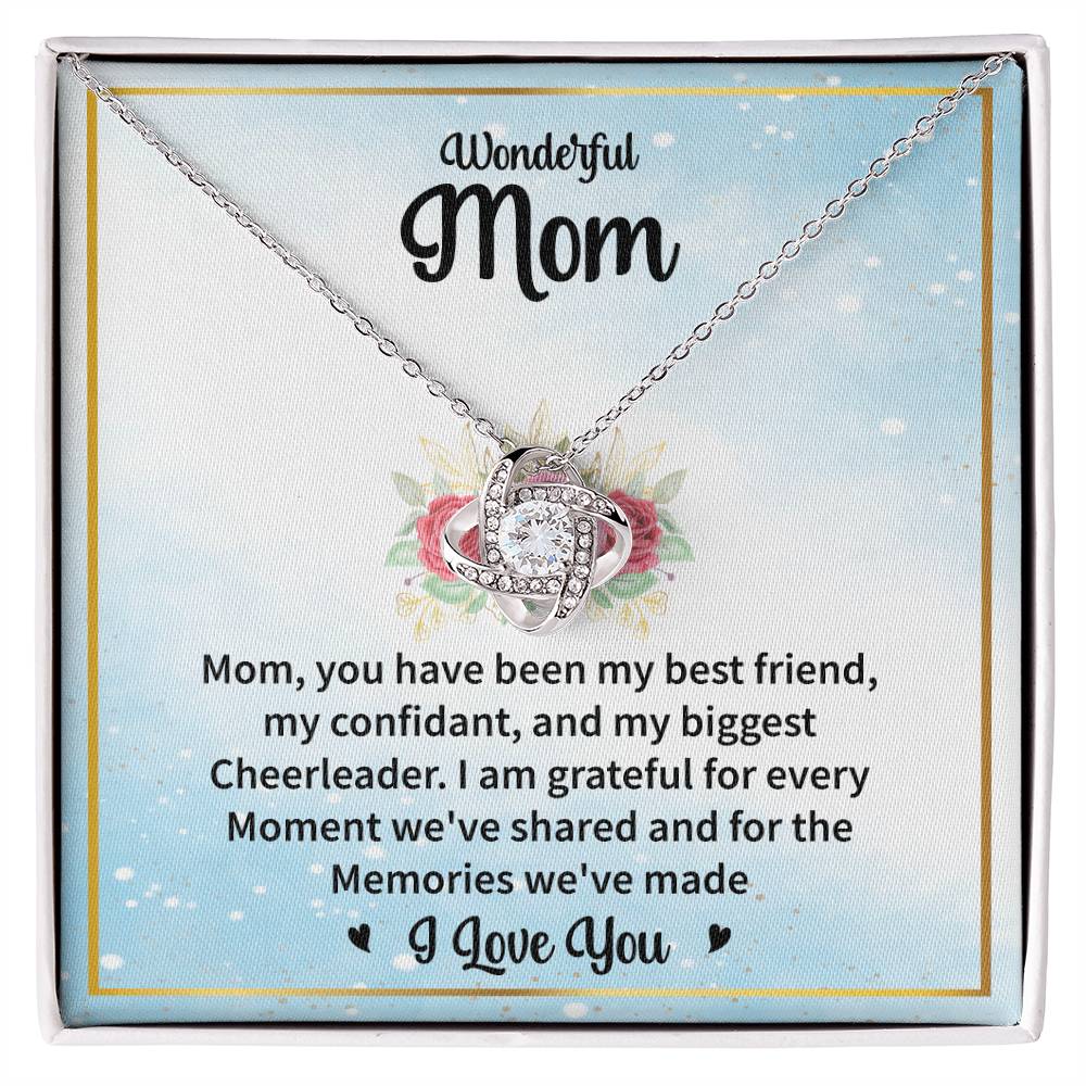 Wonderful Mom "Grateful For Every Moment" Knot Necklace