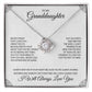 To My Granddaughter "You're Always In My Heart" Knot Necklace