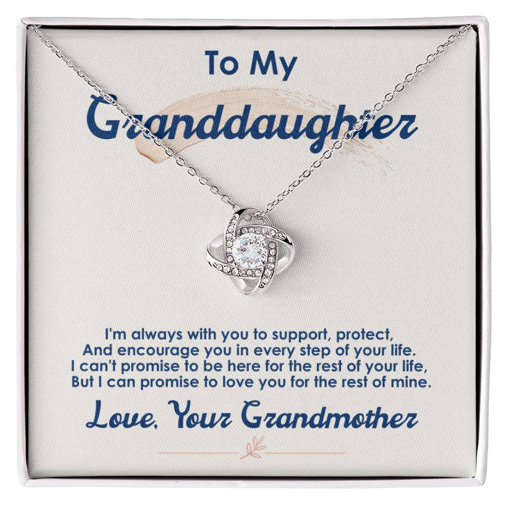 To My Granddaughter "I Love You For The Rest Of My Life" Knot Necklace