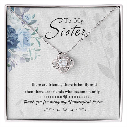 To My Sister "Thank You For Everything" Knot Necklace