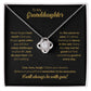 To My Granddaughter "Dance In The Rain" Knot Necklace