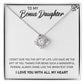To My Bonus Daughter "Always Shine Like The Brightest Star" Knot Necklace