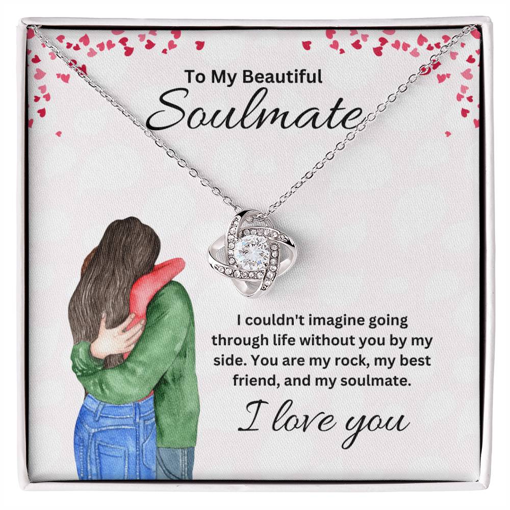 To My Soulmate "You Are My Rock" Knot Necklace