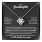 To My Granddaughter "Remember Who's Granddaughter You Are" Knot Necklace