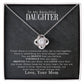To My Beautiful Daughter "You Are Braver Than You Believe" Knot Necklace