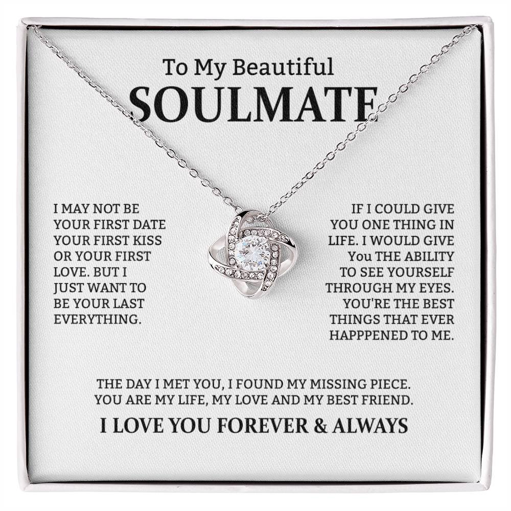 To My Soulmate "You Are My Life" Knot Necklace