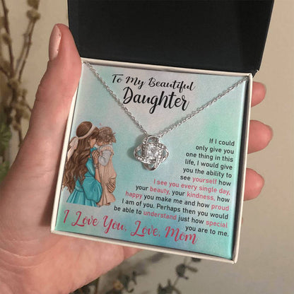 To My Daughter "I Love You" Knot Necklace