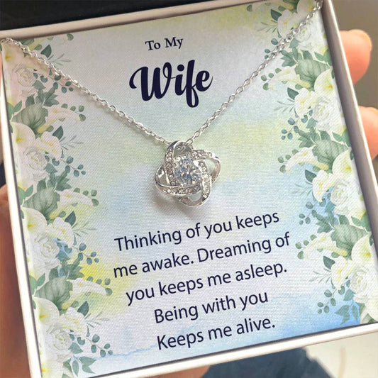 To My Wife "Thinking Of You" Knot Necklace