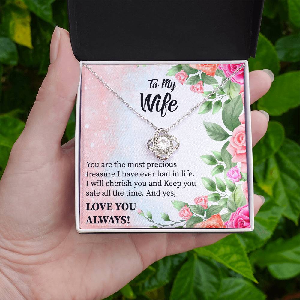 To My Wife "You Are The Most Precious Treasure" Knot Necklace